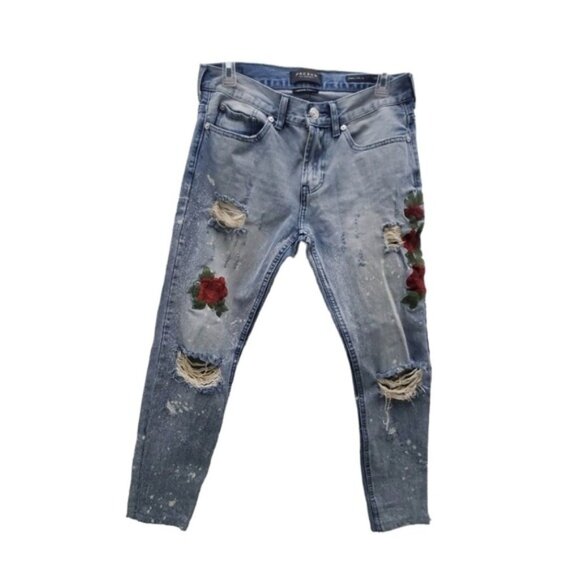 PacSun Other - Pac Sun Embroidered Patches Paint Bleach Distressed Jeans /Unisex